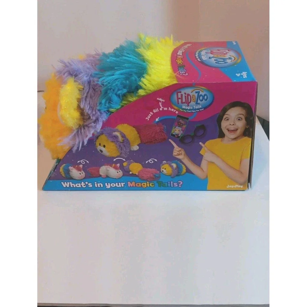 FlipaZoo Magic Tails 2-in-1 Animal Plush Lion Unicorn, Flippable Dolls